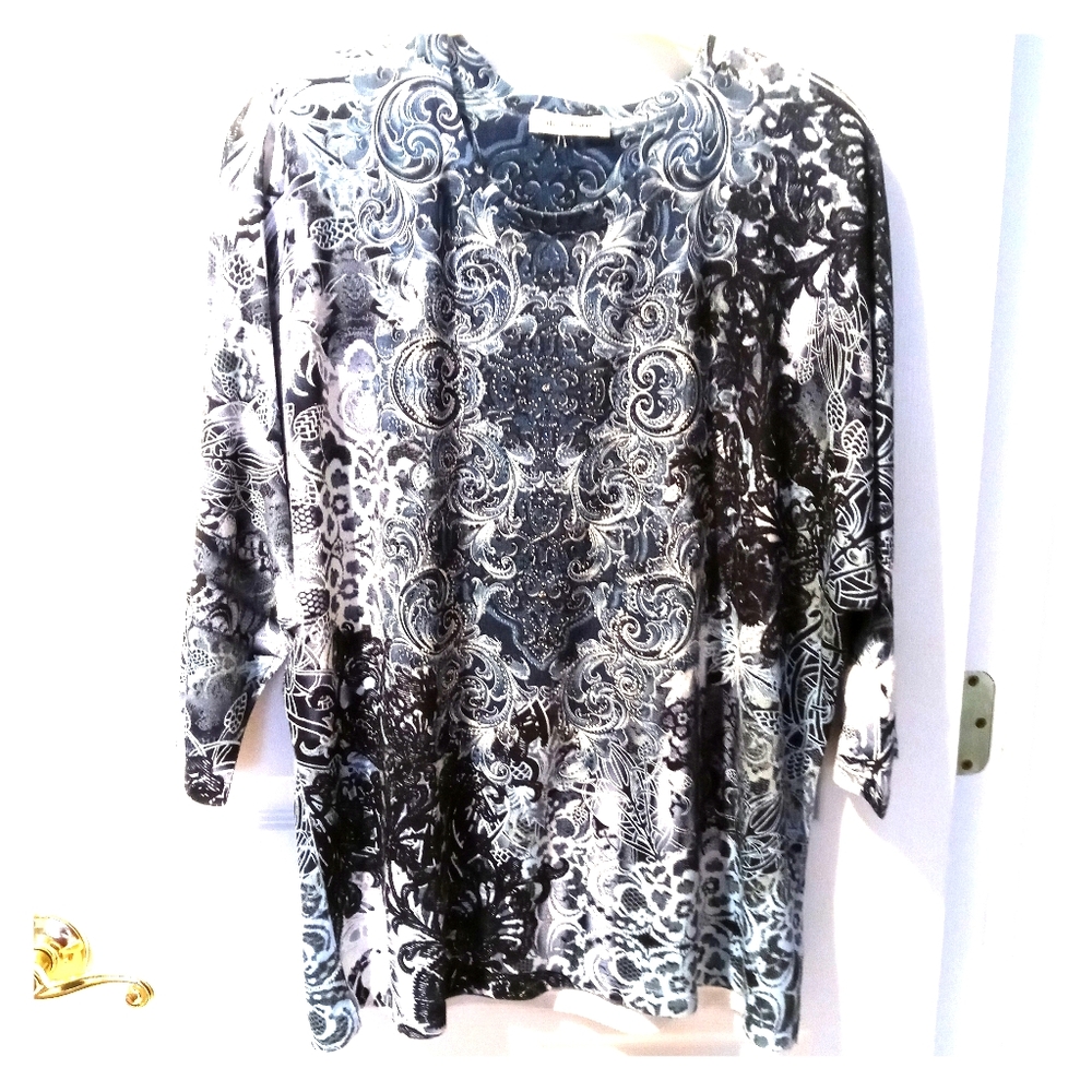 NWOT- Top with Black & Silver Stud Accents